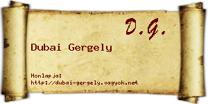 Dubai Gergely névjegykártya